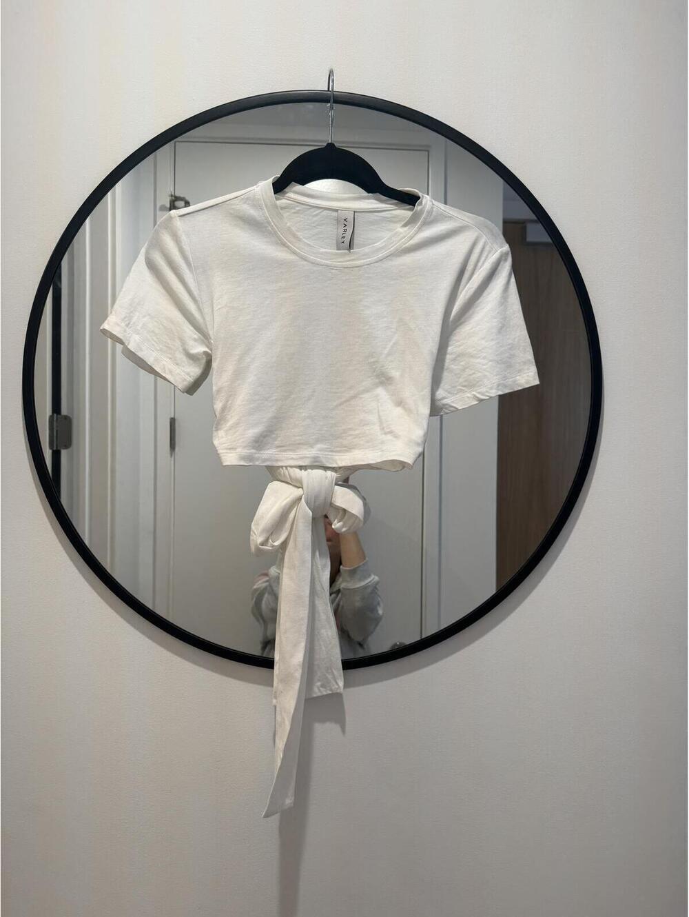 NWOT Varley Ruth Crop Top White Short Sleeve Tee XS